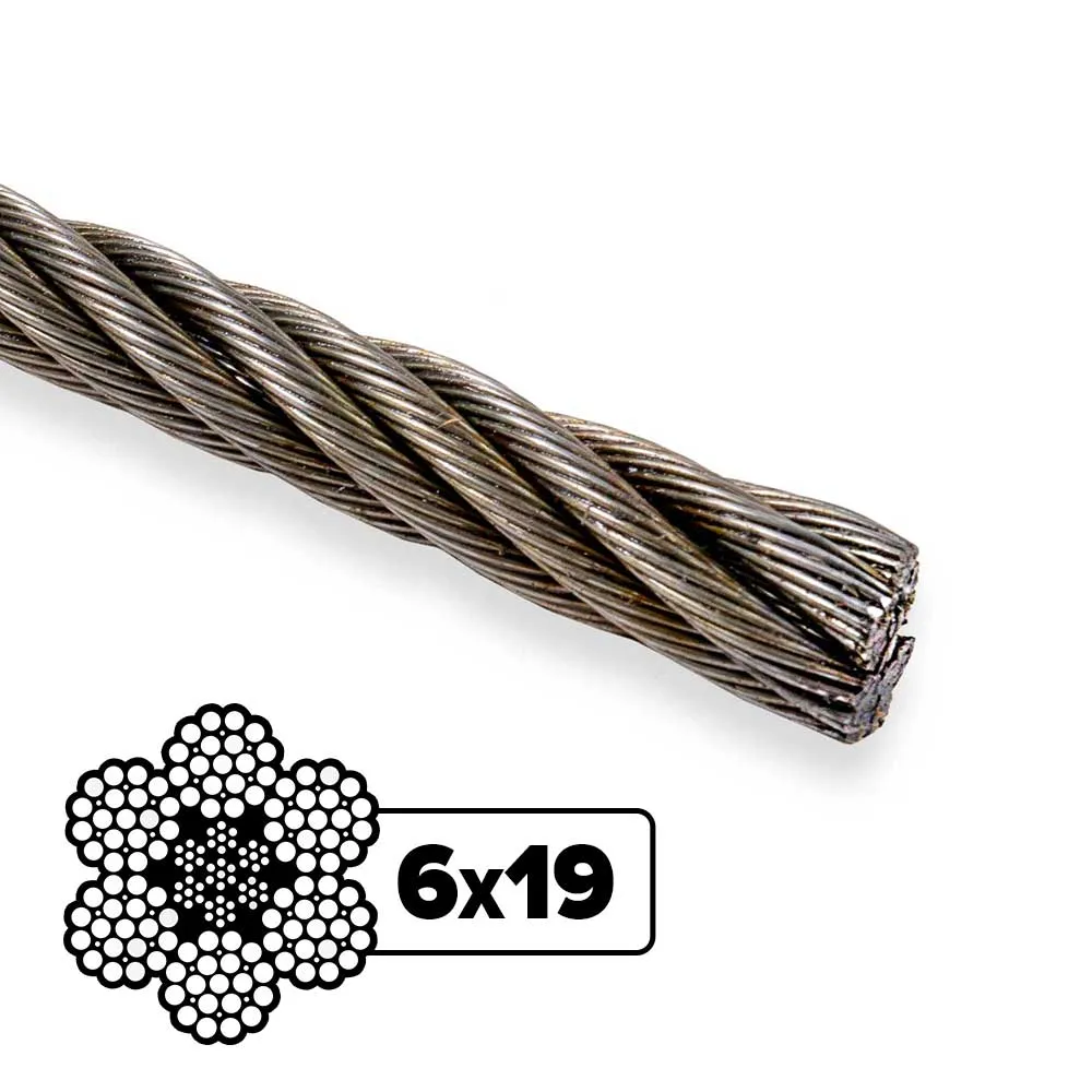 1-1/2" 6x19 Bright Wire Rope - EIPS IWRC | Linear Foot