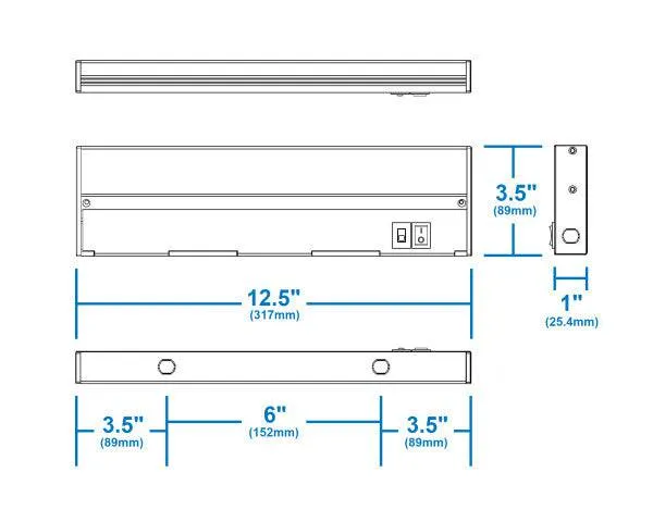 12.5-inch White Selectable LED Under Cabinet
