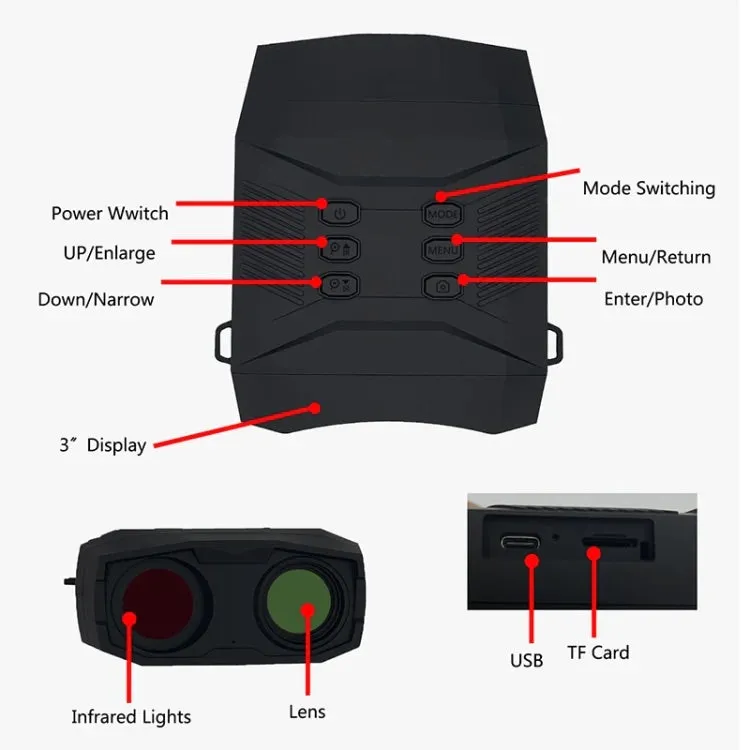 4K Night Vision Binoculars with Long Viewing Distance & Rechargeable Lithium Battery (Full Color NV)