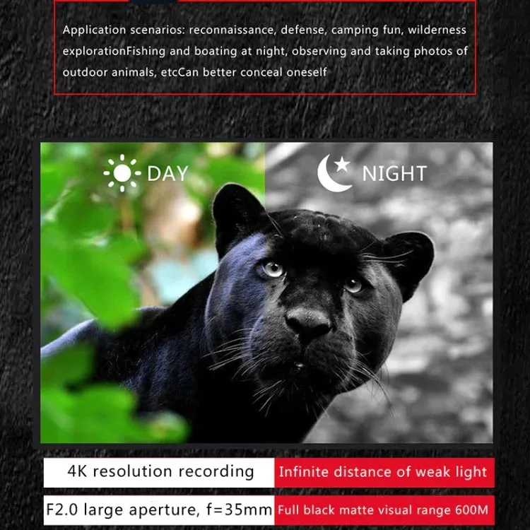 4K Night Vision Binoculars with Long Viewing Distance & Rechargeable Lithium Battery (Full Color NV)