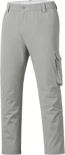 BASSDASH Men's Fishing Cargo Pants Water Resistant Quick Dry Lightweight UPF 50  for Outdoor Hiking Elastic Waist Pants FP05M