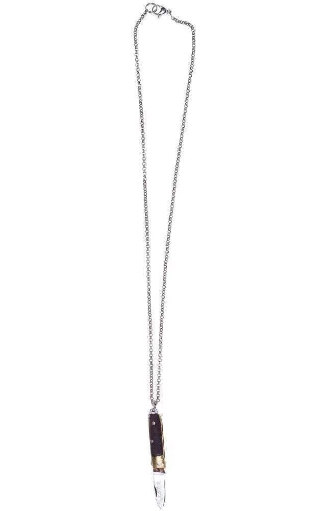 BE PREPARED BROWN KNIFE NECKLACE