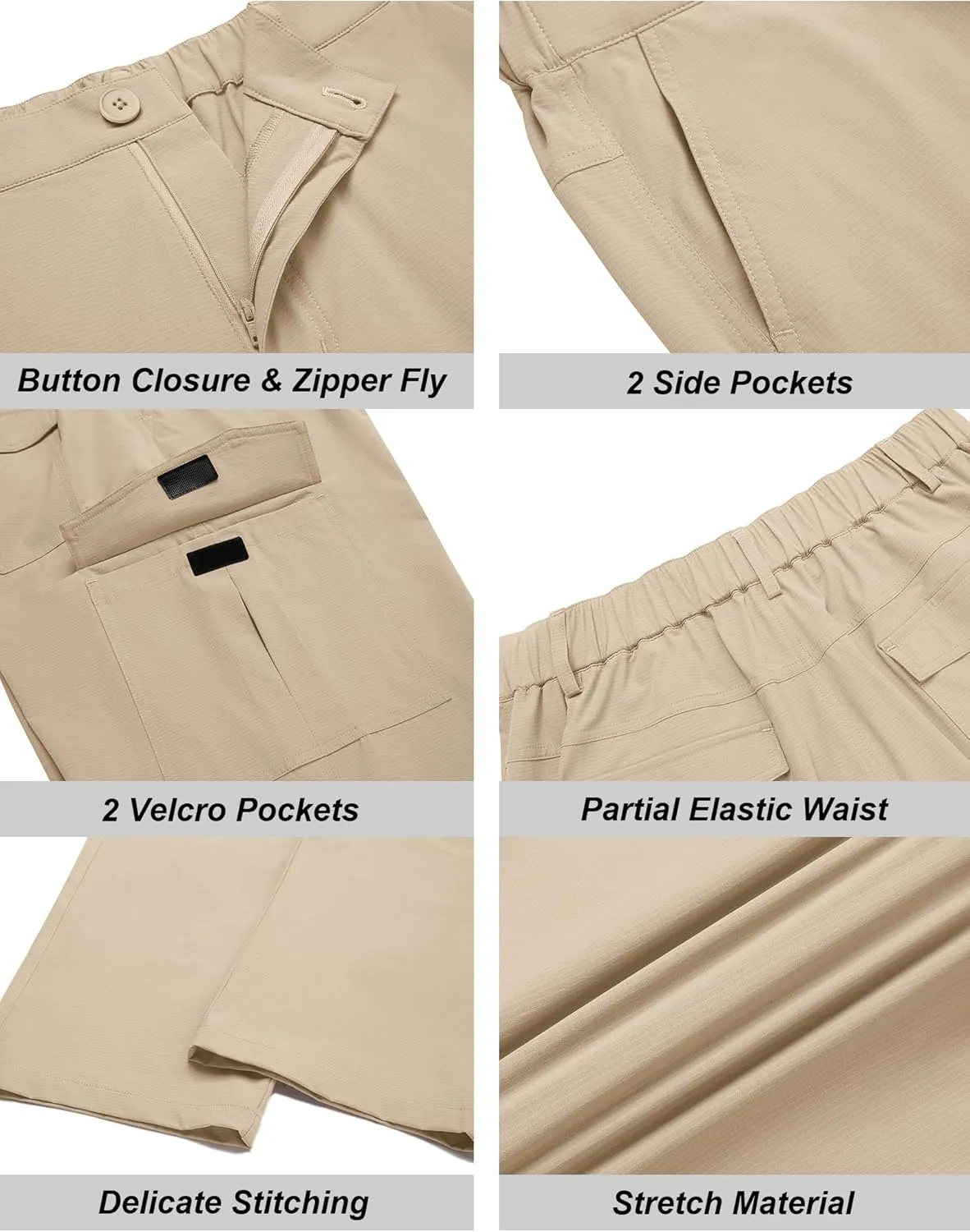 COOFANDY Men's Casual Pants Lightweight Hiking Cargo Pants Stretch Outdoor Work Pant with Multi Pockets