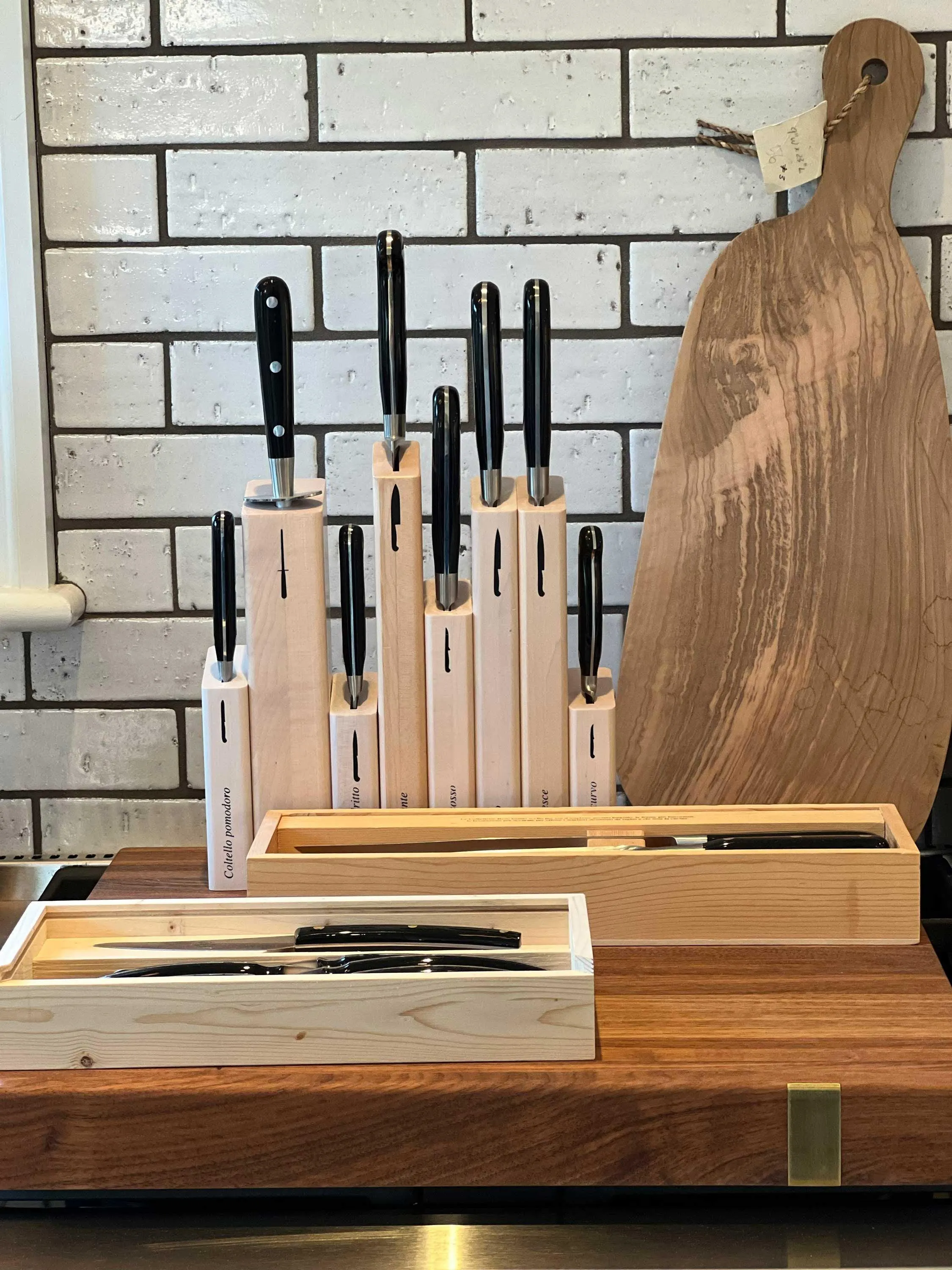 Fish Filet Knife by Berti with Wood Block