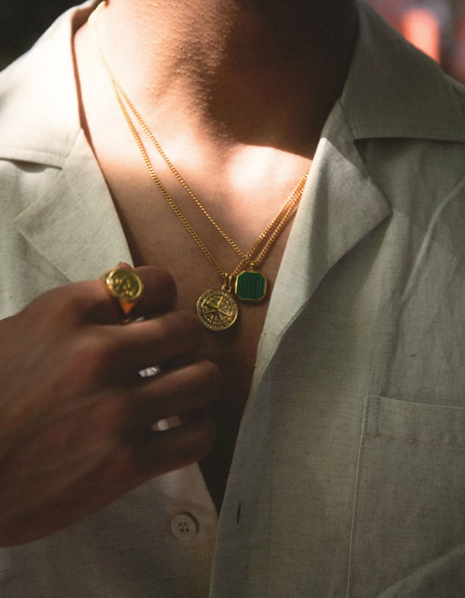 Gold Compass Pendant