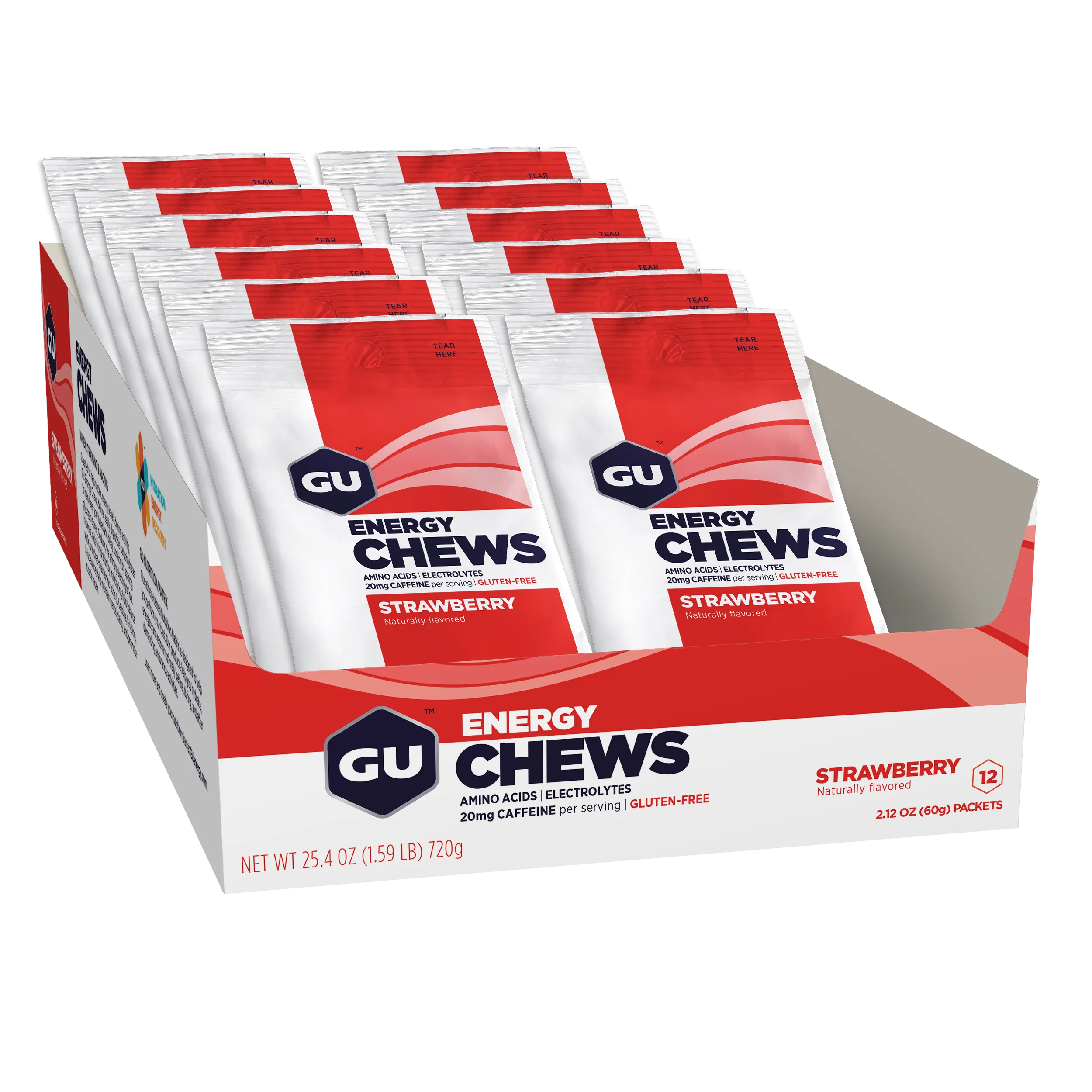 GU Energy - Energy Chews - Strawberry (with caffeine)