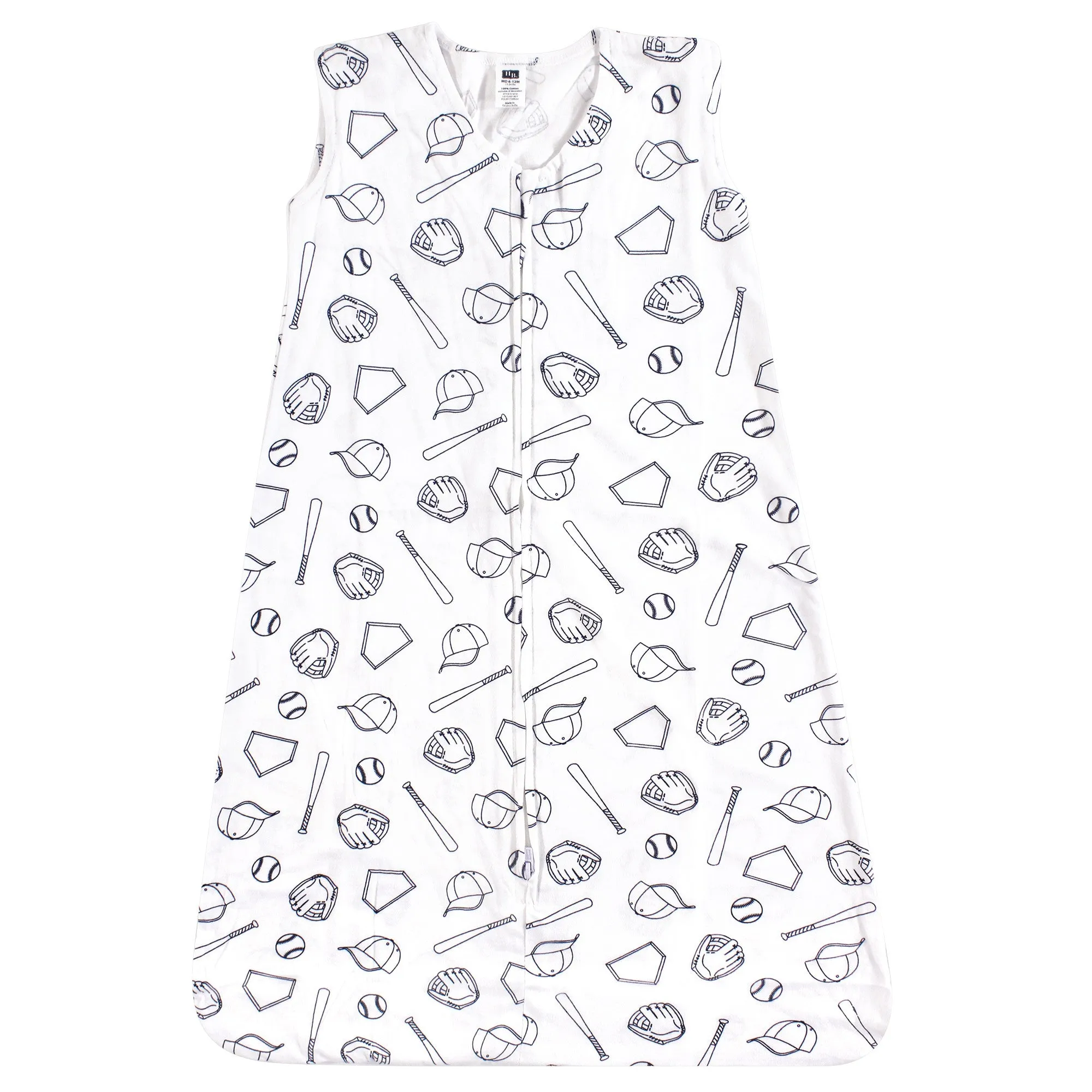 Hudson Baby Cotton Sleeveless Wearable Sleeping Bag, Sack, Blanket, Baseball