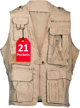 Humvee Photography Utility Vest for Men & Women - Perfect for Safari, Hunting, Fishing, Camping, & Travel - 100% Cotton Gift