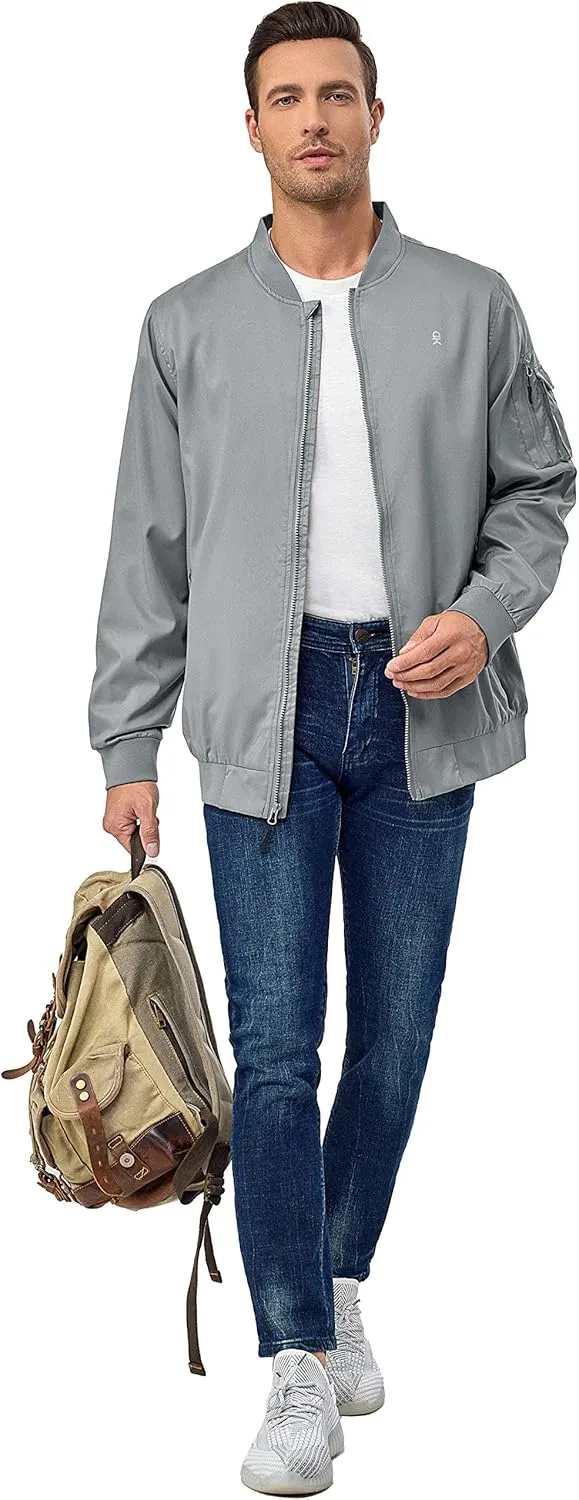 Little Donkey Andy Men's Lightweight Bomber Jacket Causal Fashion Flight Windbreaker Fall Spring Outdoor Coat