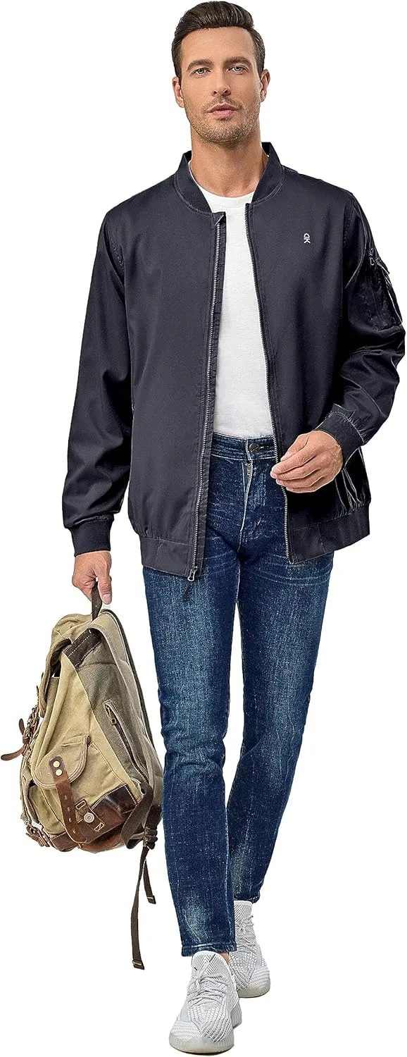 Little Donkey Andy Men's Lightweight Bomber Jacket Causal Fashion Flight Windbreaker Fall Spring Outdoor Coat