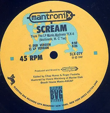 Mantronix - Scream (12", Single) (VG)