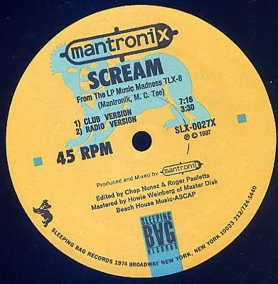 Mantronix - Scream (12", Single) (VG)