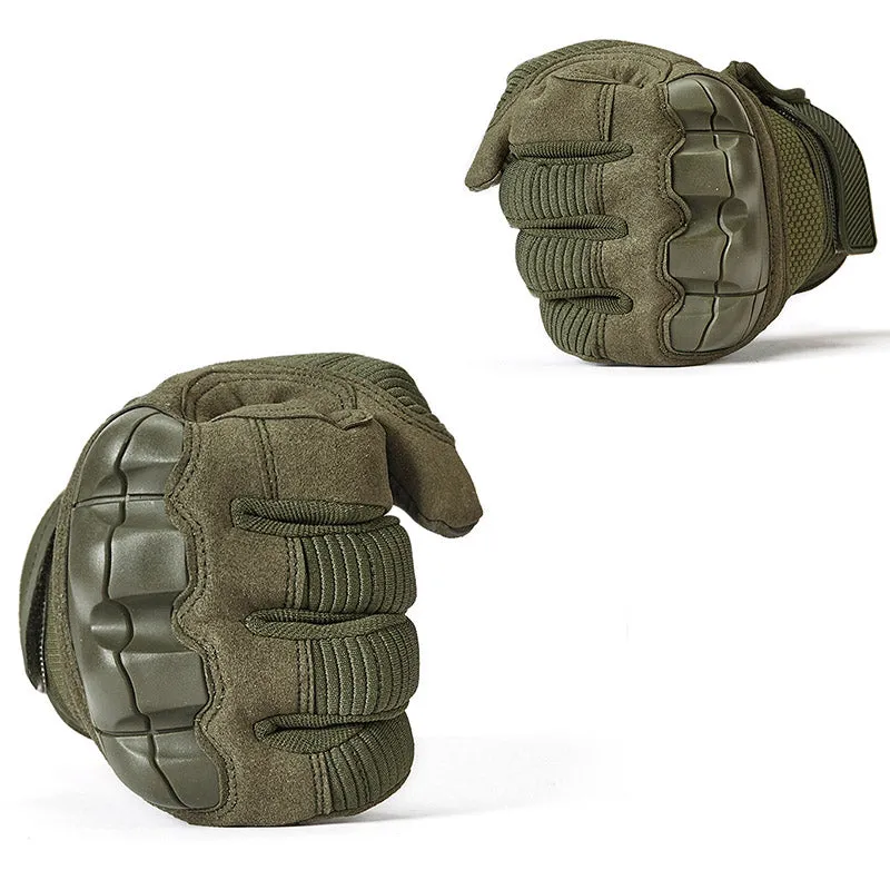 Military Rubber Hard Knuckle Full Finger Tactical Gloves