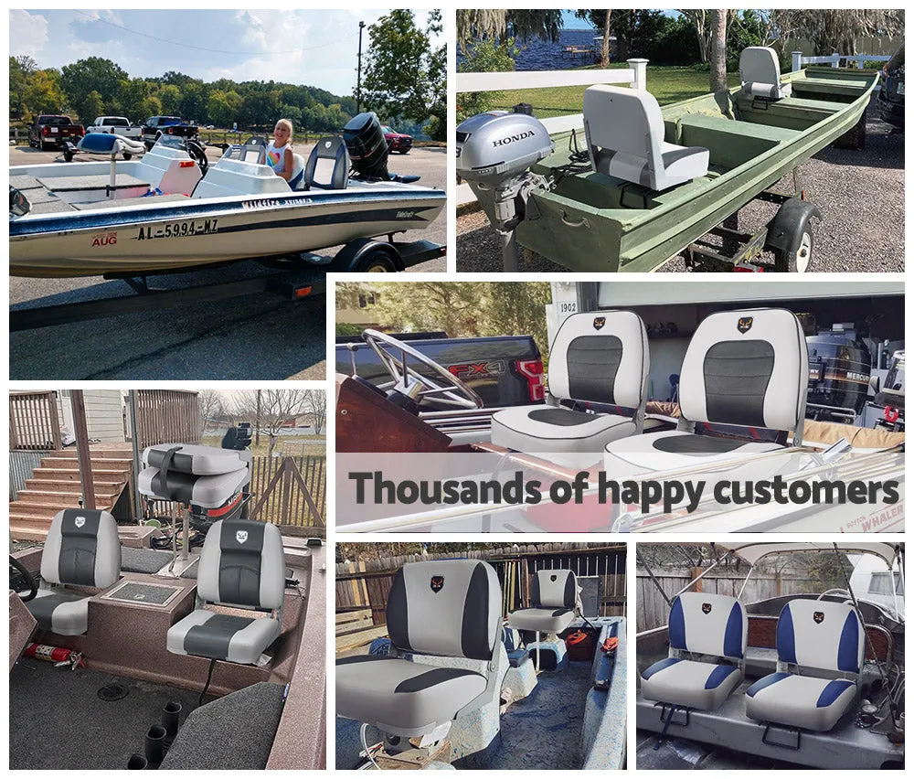 MOBI OUTDOOR 2X Folding Boat Seats Seat Marine Seating Set Swivels All Weather