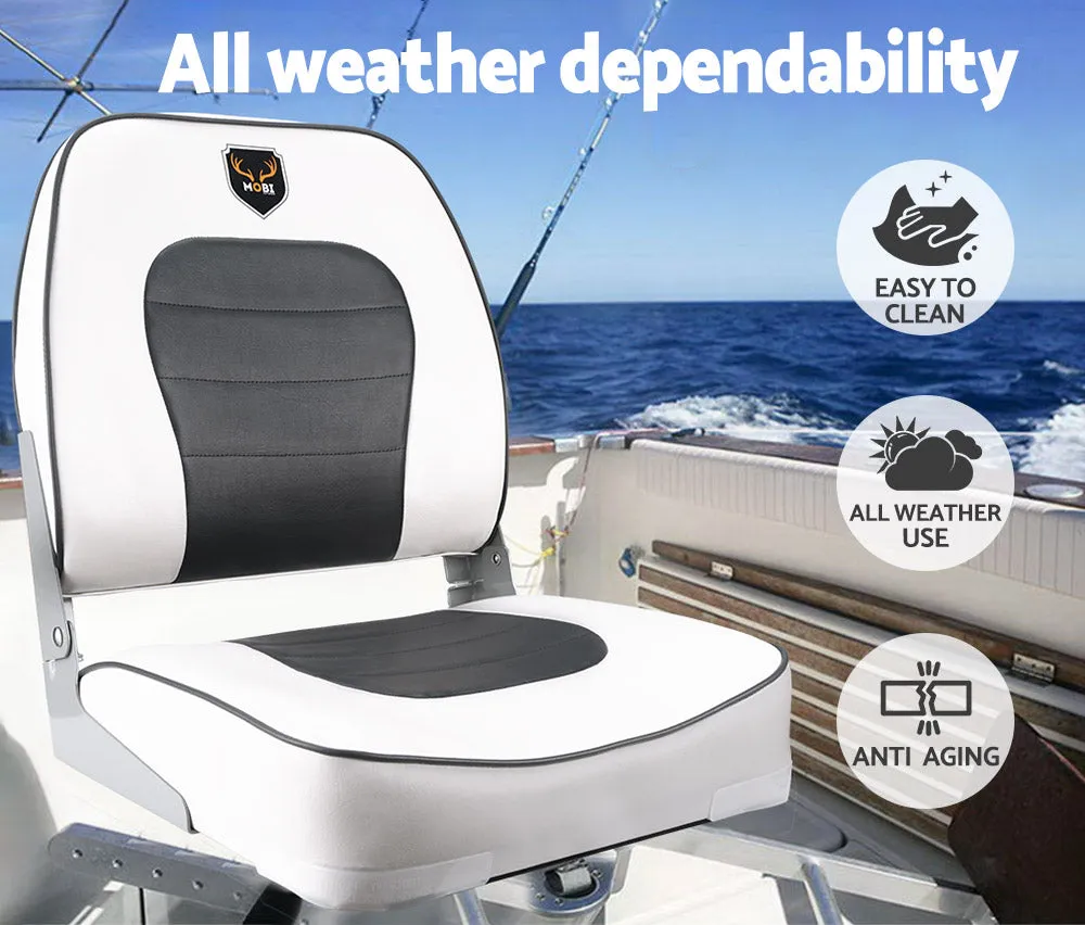 MOBI OUTDOOR 2X Folding Boat Seats Seat Marine Seating Set Swivels All Weather