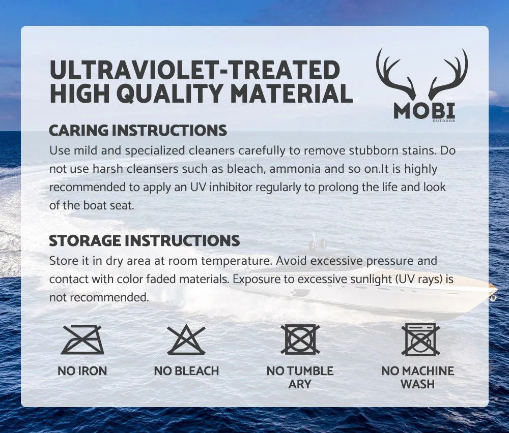 MOBI OUTDOOR 2X Folding Boat Seats Seat Marine Seating Set Swivels All Weather