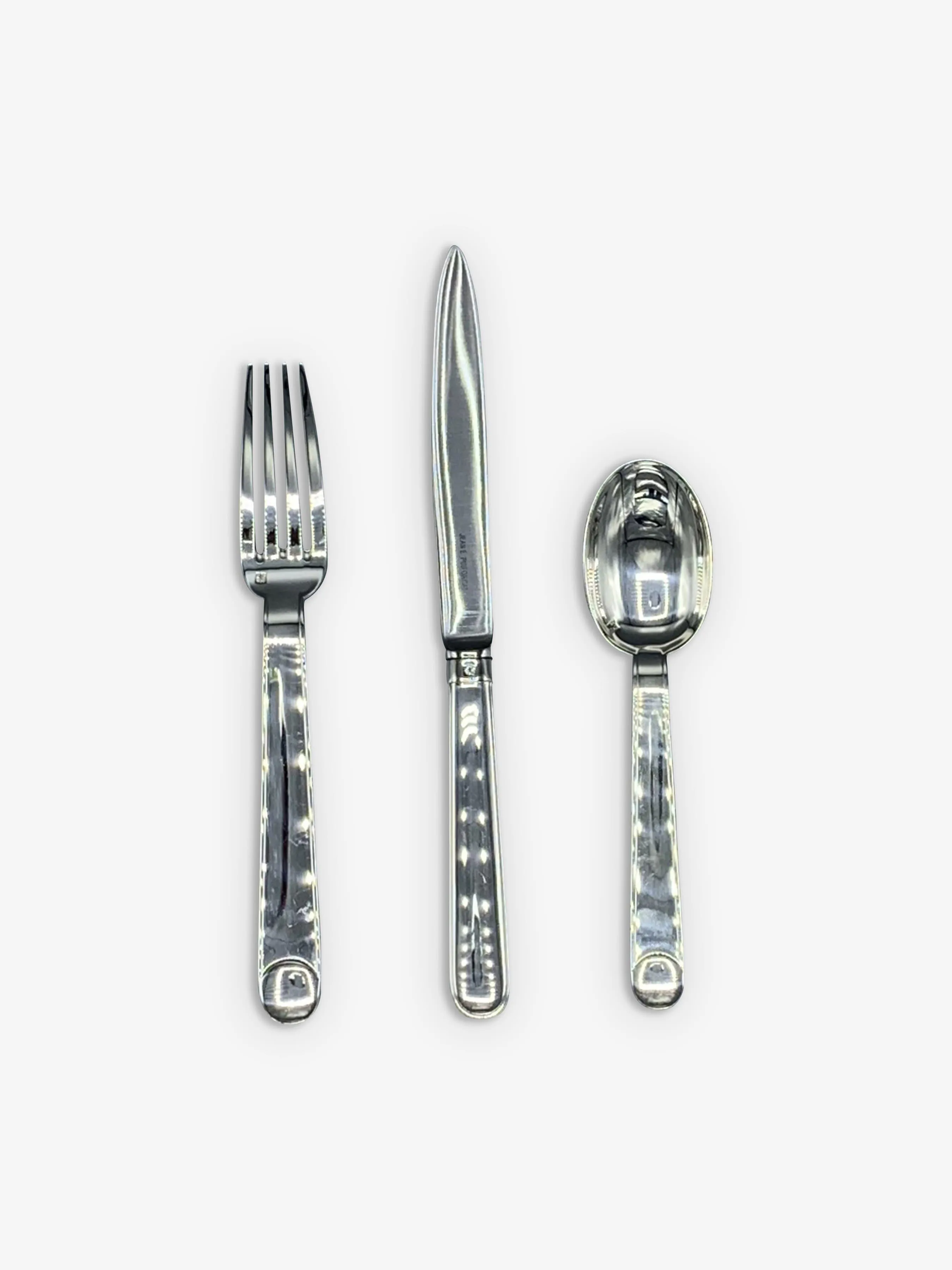 Normandie Dessert Knife in Silver Plate by Puiforcat