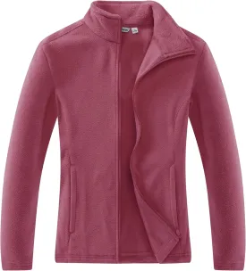 Outdoor Ventures Women's Lightweight Warm Zip Up Long-Sleeve Soft Polar Fleece Jacket for Fall Winter