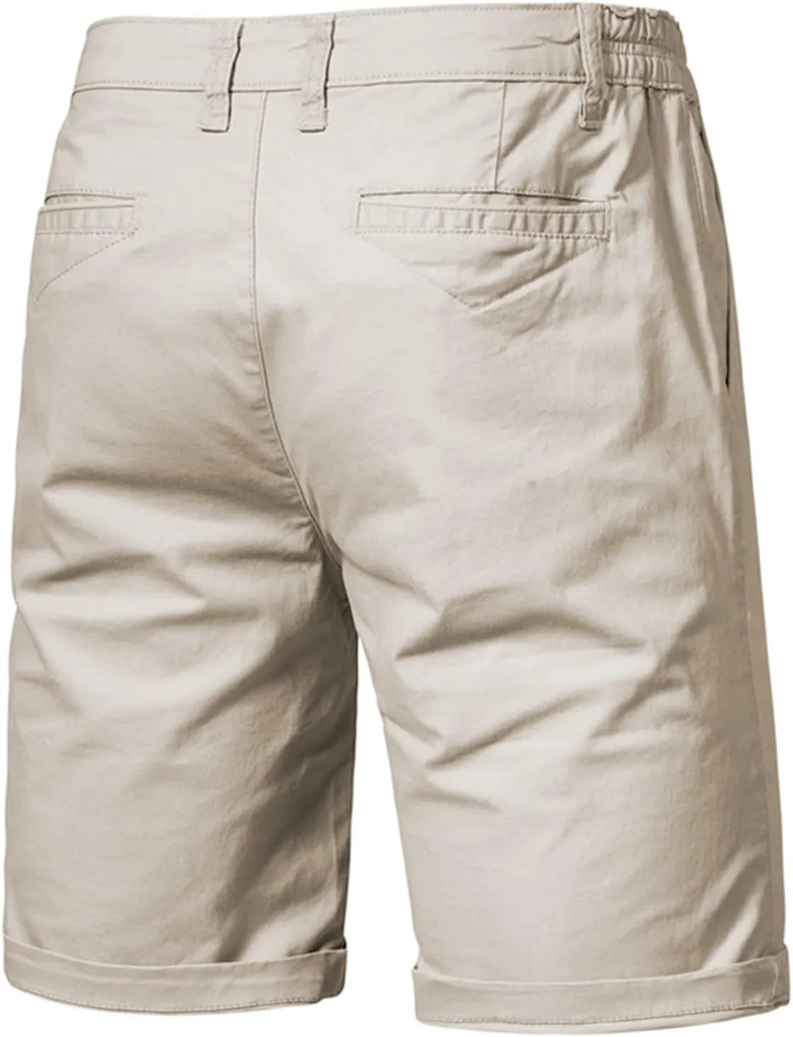 Oymyakon Men's Stretch Chino Short Slim Fit 10" Inseam Flat Front Shorts Summer Cotton Casual Shorts with Pocket