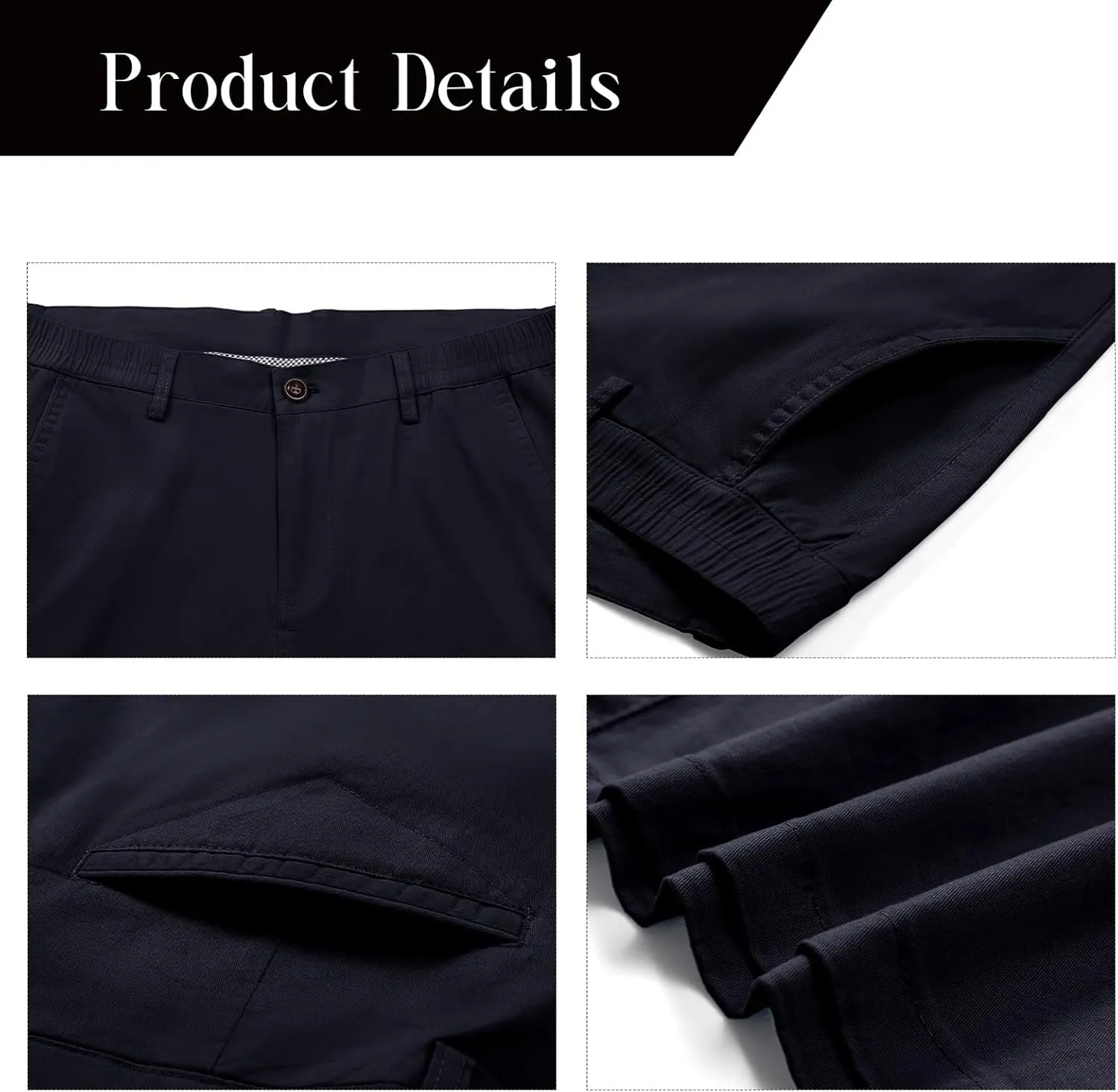 Oymyakon Men's Stretch Chino Short Slim Fit 10" Inseam Flat Front Shorts Summer Cotton Casual Shorts with Pocket