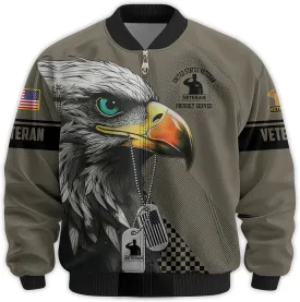 Proudly Served Veterans Varsity Jacket, Military Bomber Jacket Patriotic Style  Perfect Veteran Gift, Ideal for Veterans Day