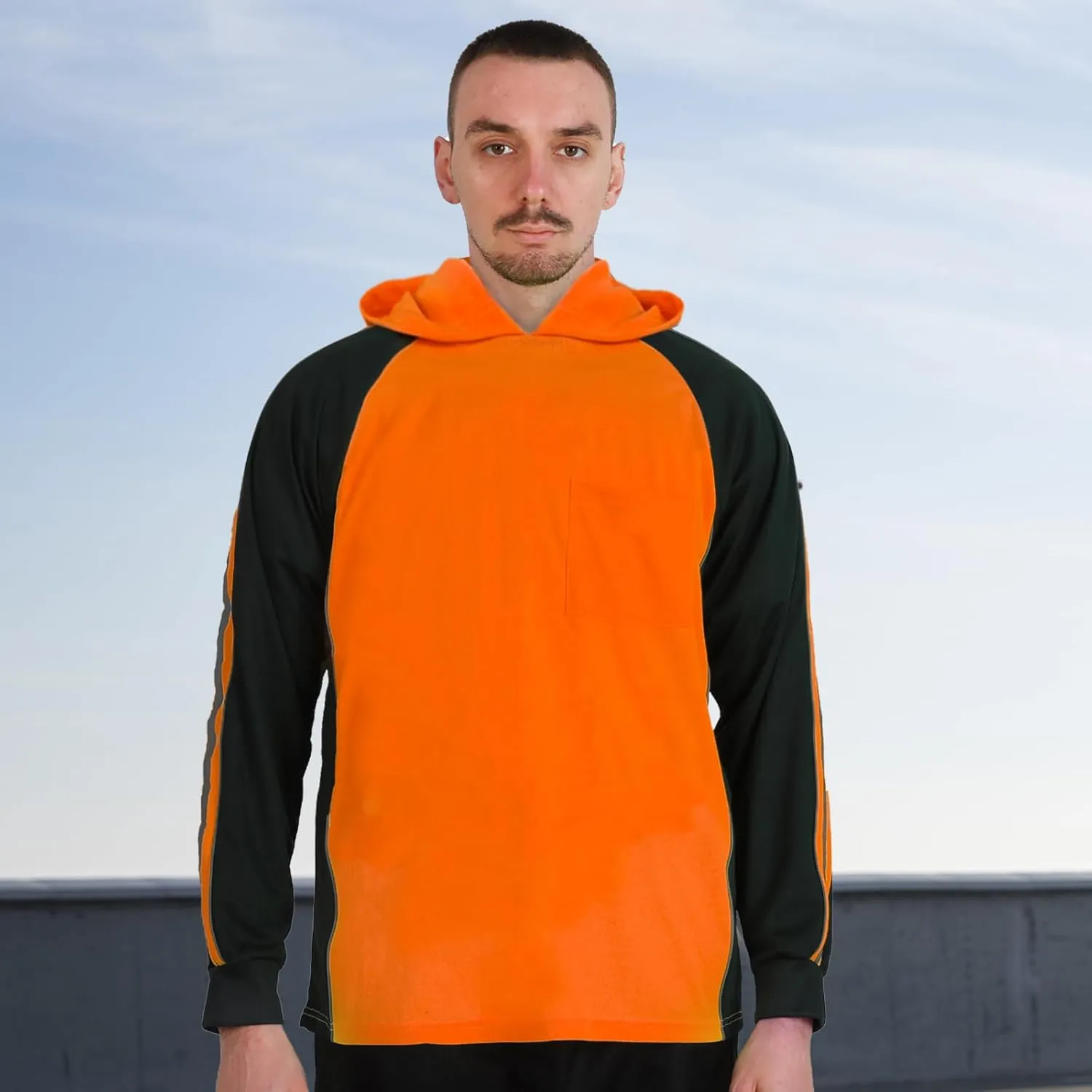 Safety Shirt High Visibility Short Long Sleeve Reflective Polo Shirts, Work T Shirts for Men Construction