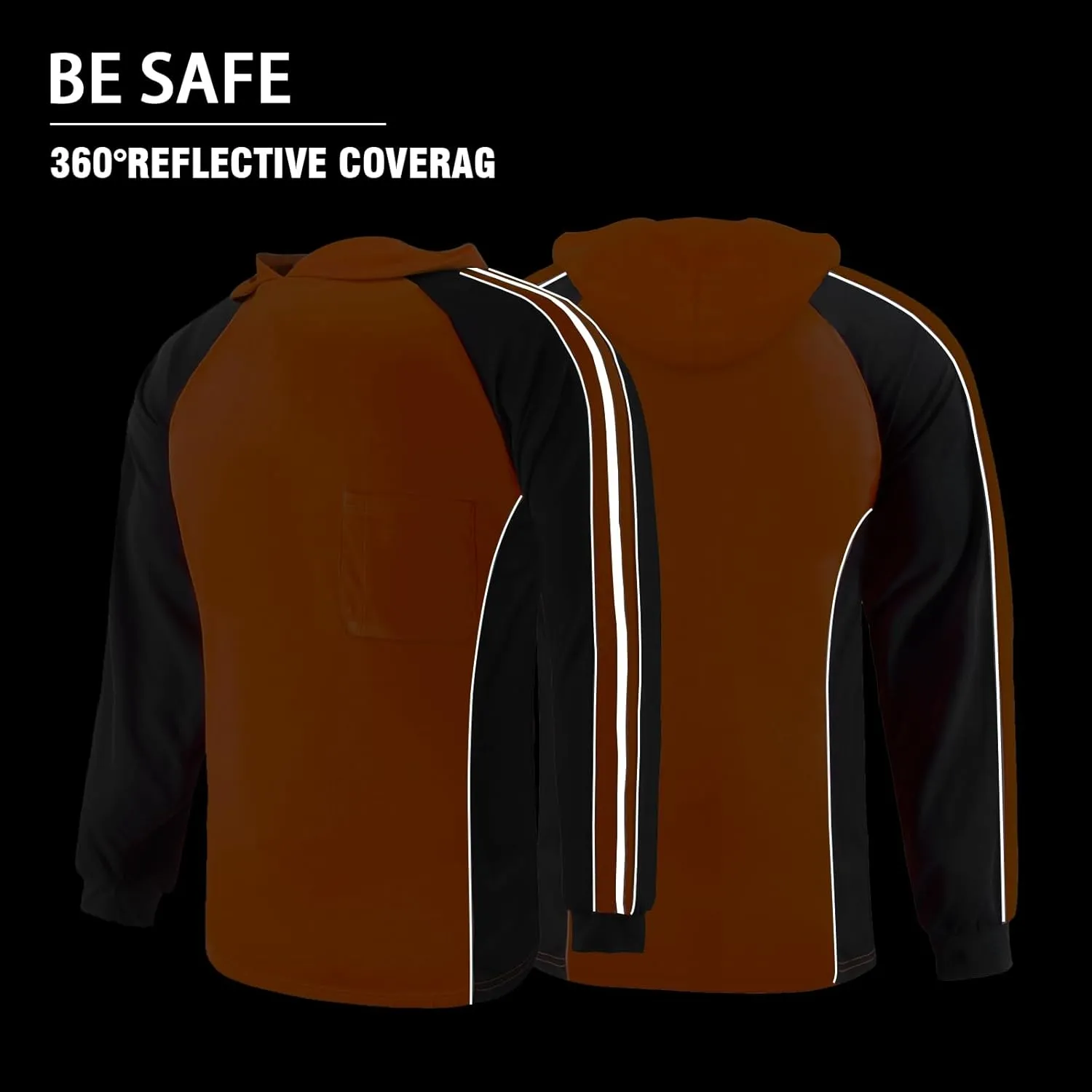 Safety Shirt High Visibility Short Long Sleeve Reflective Polo Shirts, Work T Shirts for Men Construction