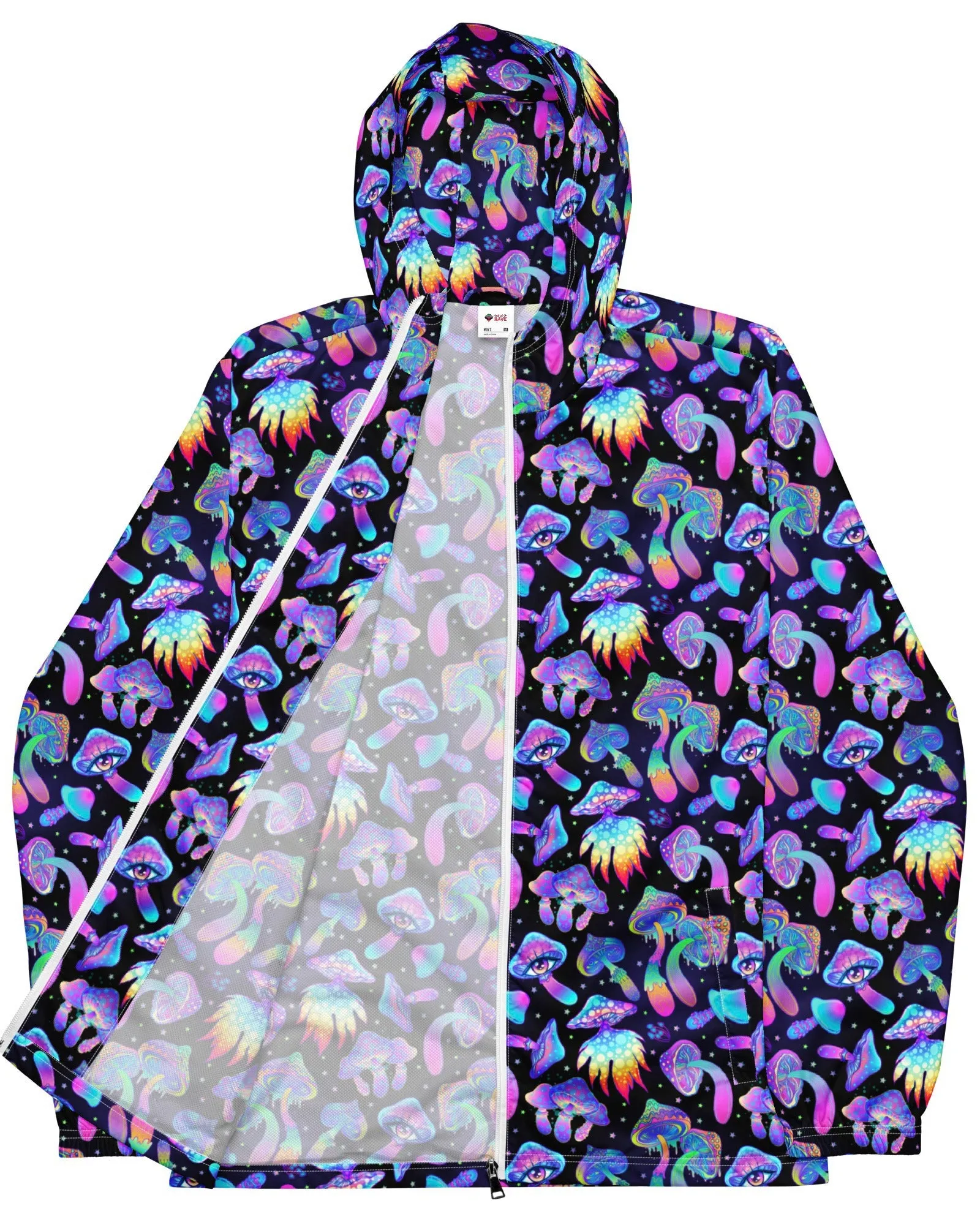Shroomin Black Windbreaker