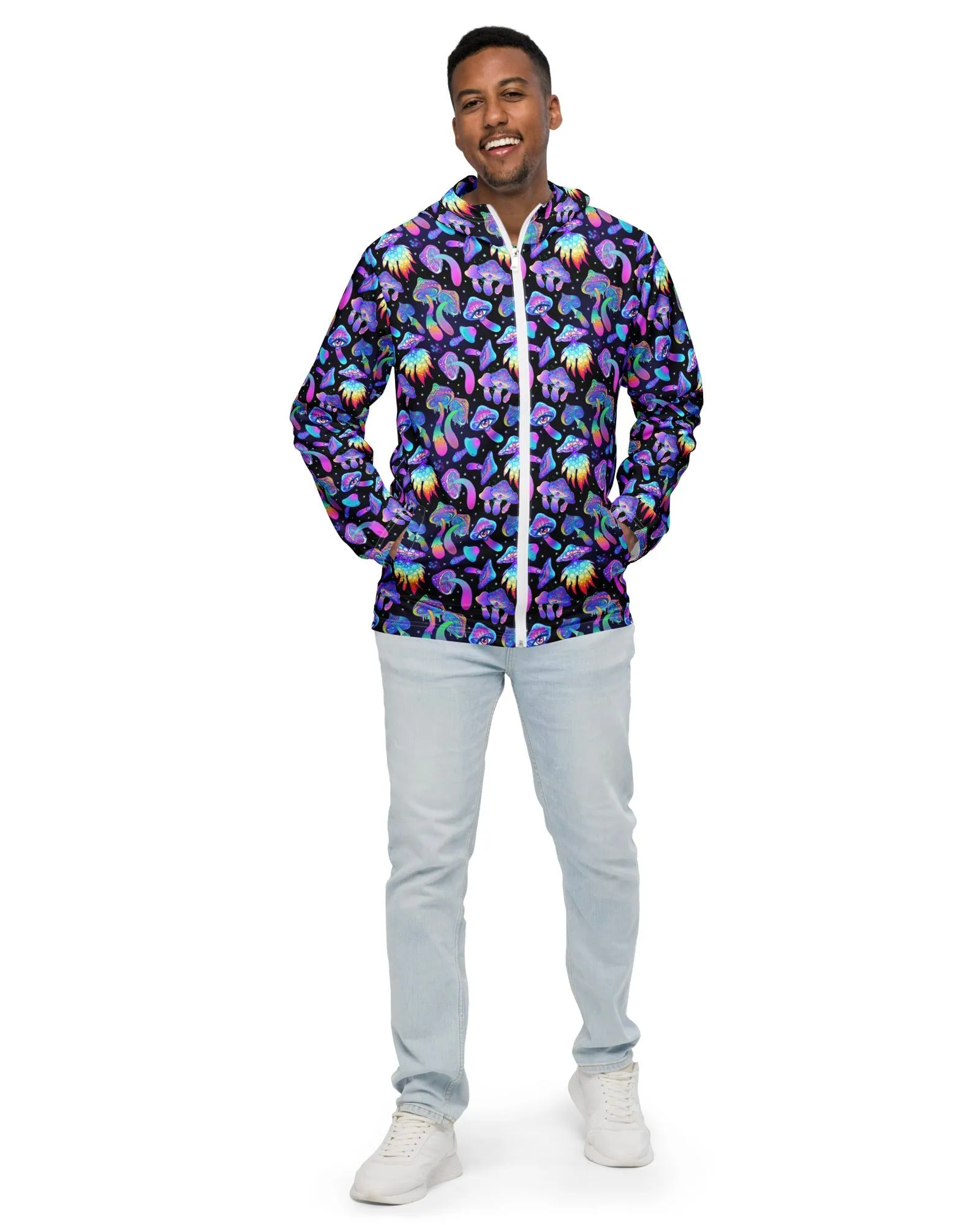 Shroomin Black Windbreaker