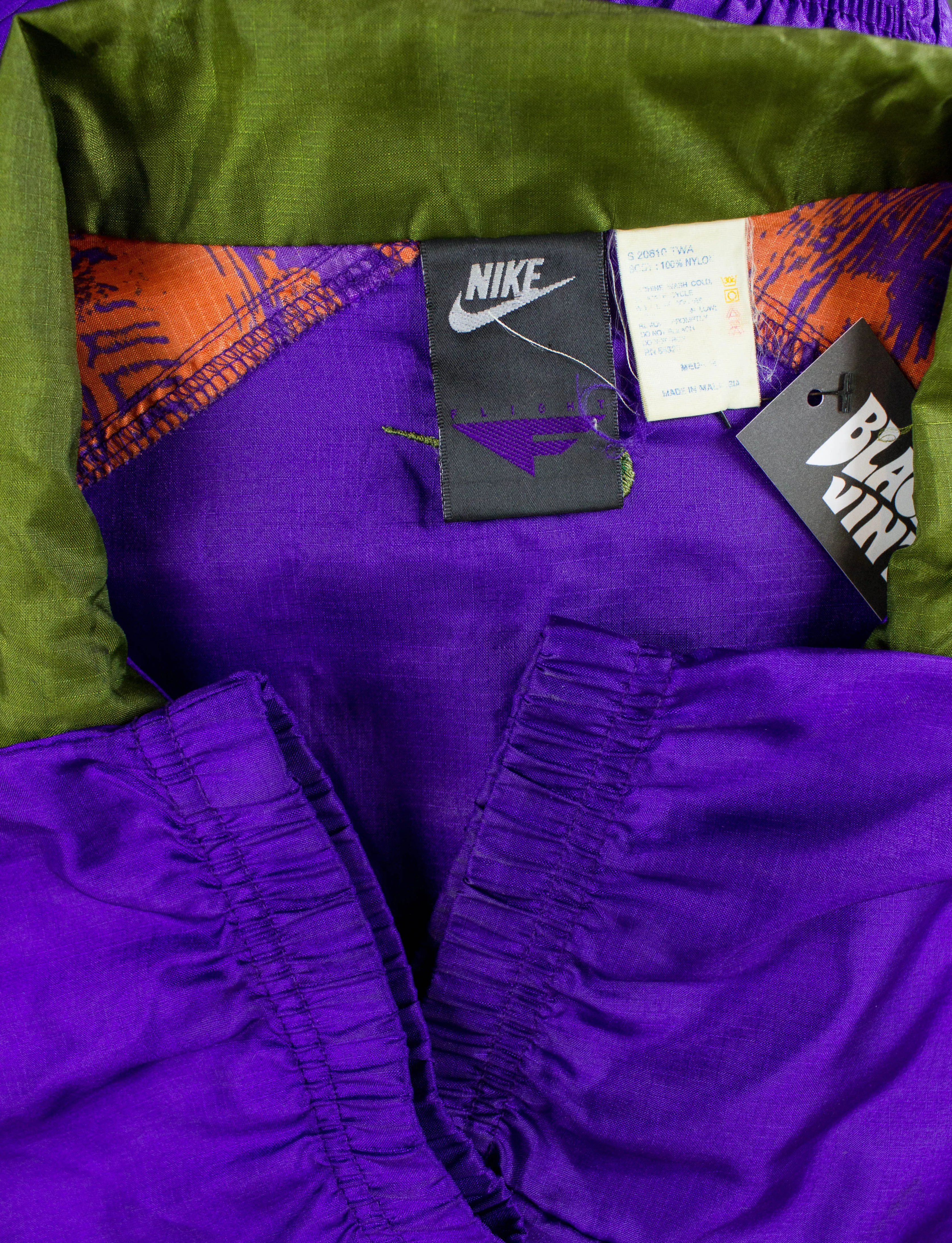 Vintage 90s Nike Flight Purple, Green and Orange Windbreaker Jacket Unisex Medium-Large