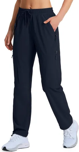 Women's Hiking Pants Quick Dry Lightweight Cargo Pants UPF 50 Water Resistant Zipper Pockets for Golf Travel Work Camping